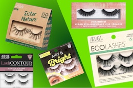 5 different styles of fake eyelashes (sold at Walmart)