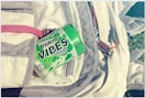 Gum bottle sticking out of backpack