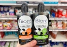 two bottles of charcoal face wash