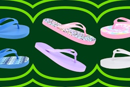 Walmart Steal: 2-Pack Kids' Flip-Flops, Now Just $4 at Walmart card image