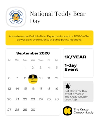 National Teddy Bear Day at Build-A-Bear 2026 Date