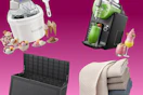 ice cream maker, Slushie maker, deck box, towels
