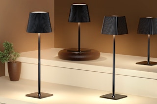 LED table lamp set on table