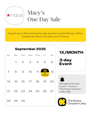 Macy's One Day Sale dates 2025