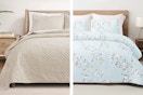 2 lifestyle images of bedding sets (Walmart Flash Deals)