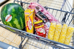 aldi weekly matchup groceries in shopping cart