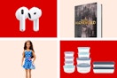 Apple Airpods, Barbie doll, Pyrex food storage, Alchemised book