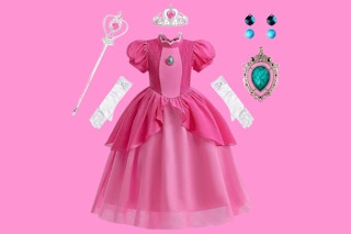 a pink princess costume and accessories