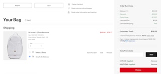 under armour cart screenshot