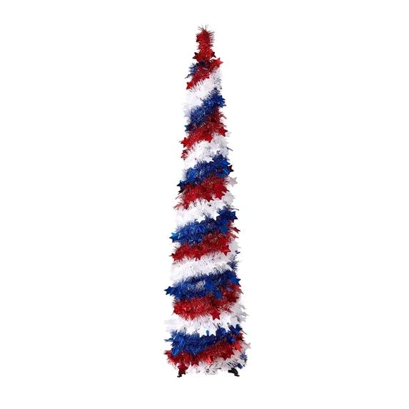 Patriotic Tinsel Tree