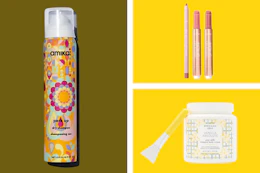 beauty products in a collage