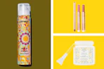 beauty products in a collage