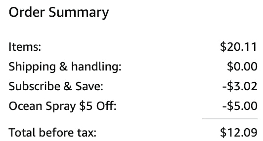 an amazon order summary ending in $12.09