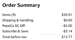 Lipton tea Amazon receipt