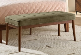 green and brown accent Better Homes & Gardens bench
