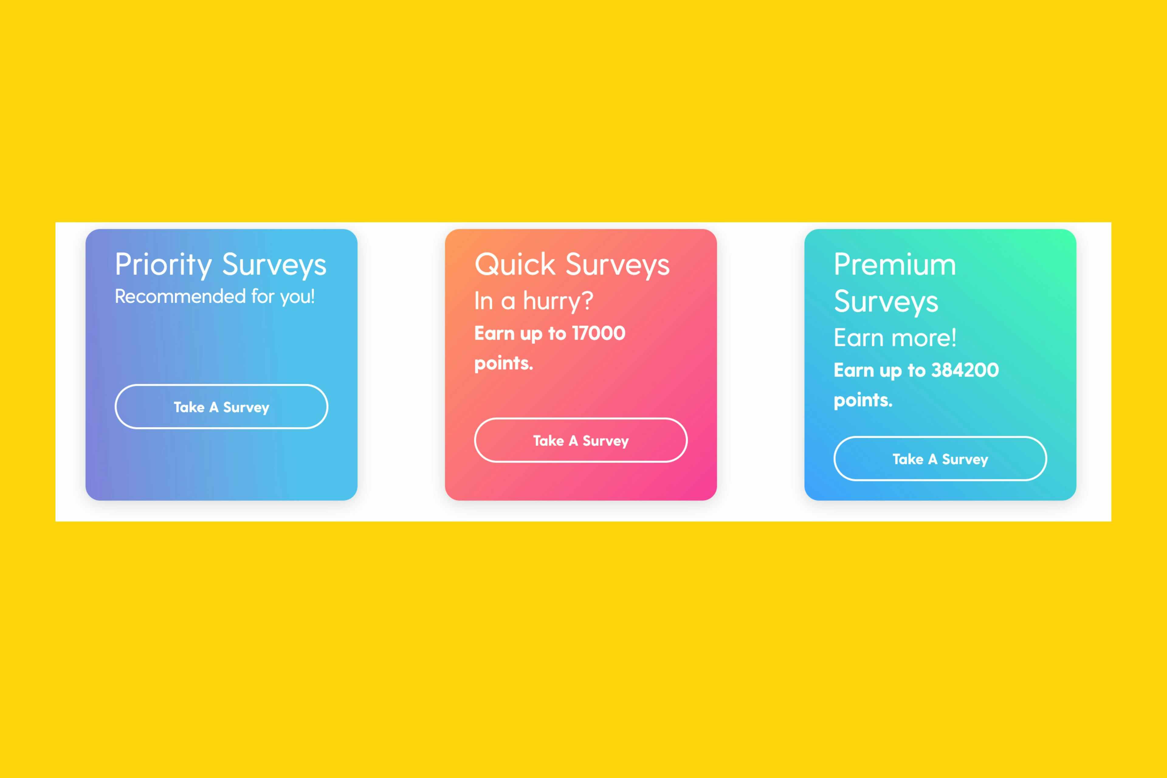 A series of multicolored boxes with text on a yellow background