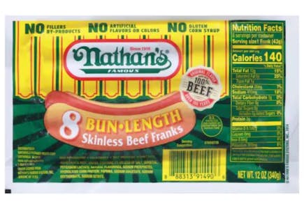 2 Nathan's Beef Franks