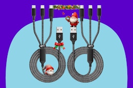 IDISON Multi Charging Cable (2Pack 4FT) on a blue background.