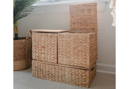 Collapsible Water Hyacinth Baskets