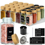 Square Glass Spice Jar Set