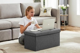 Foldable Storage Ottoman, Only $26.98 on Amazon card image