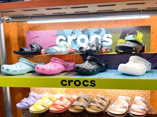 crocs on display