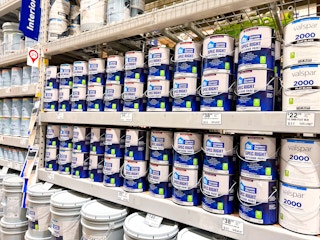 the paint area at Lowe's