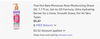 Tree hut Amazon receipt