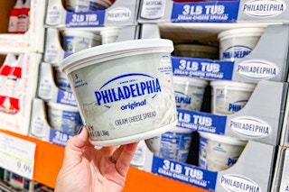 costco Philadelphia Cream Cheese Spread handheld