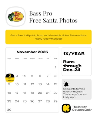 Free Photos with Santa at Bass Pro Dates for 2025