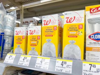 walgreens brand trash bags on shelf