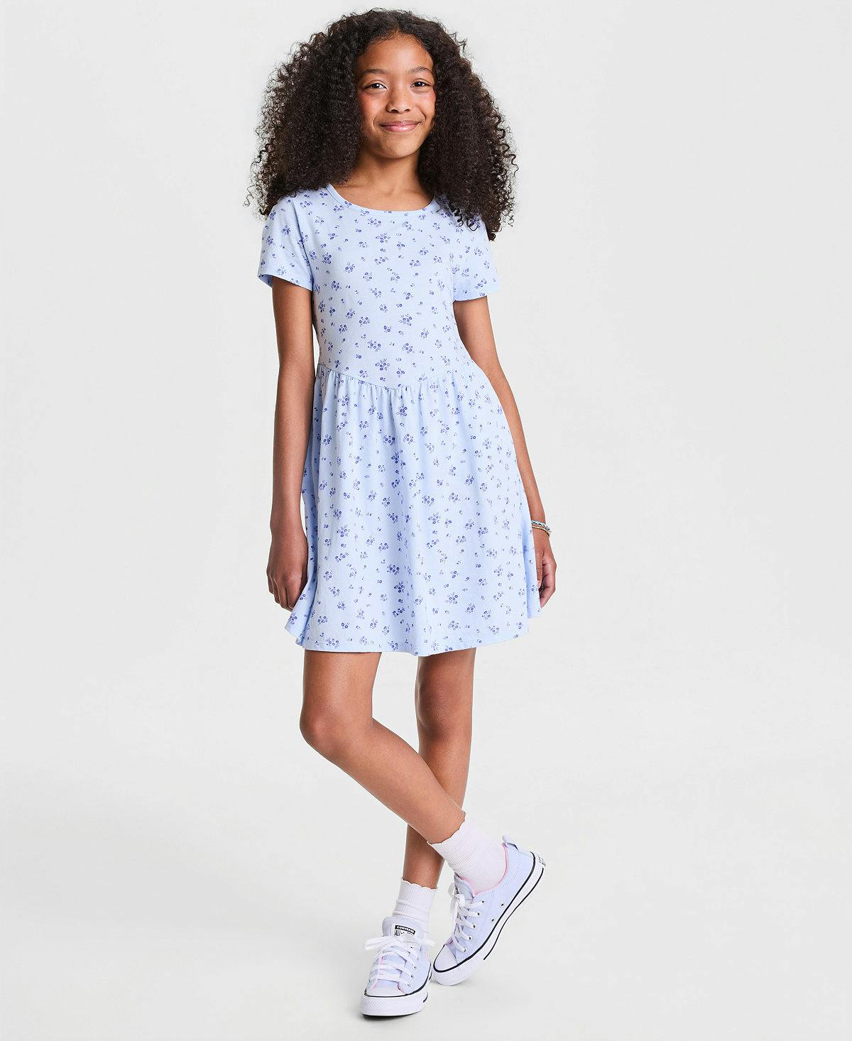Kids' Floral-Print Cotton Dress
