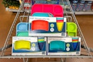 Three Your Zone Kids' Dinnerware Sets in Walmart shopping cart