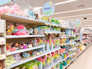 The seasonal aisle in a Walgreens store, stocked full of Easter decor and gifts