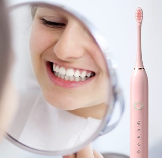 pink electric toothbrush