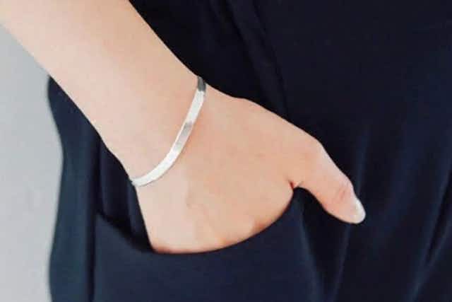 Get an 8" Silver Herringbone Bracelet for Only $11.99 Shipped card image