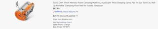 Amazon Memory Foam Camping Mattress 2026 2