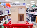 bella coffee maker sitting on a target cart
