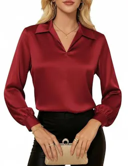 GRACE KARIN Women's Satin Blouse