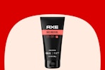 dollar general axe max hold hair gel on cream and red background