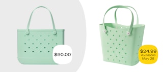 The price of the Aldi Bogg Bag dupe compared to the real thing.