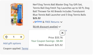 Nerf blaster Amazon receipt