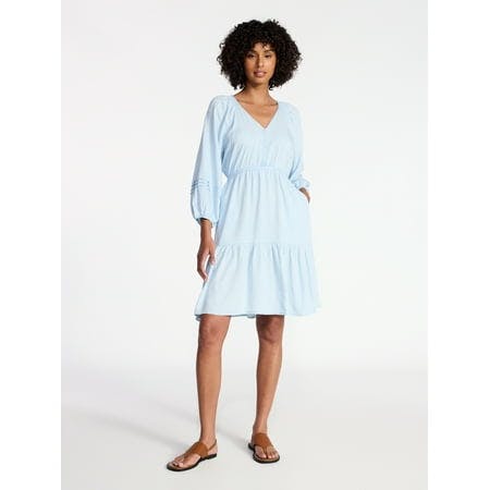 Time and Tru Women's Tiered Mini Dress