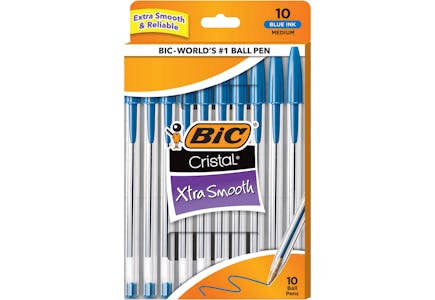 Bic Cristal 10-Ct Pens, Blue