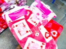 Plush Valentine's Day Blanket in Walmart store
