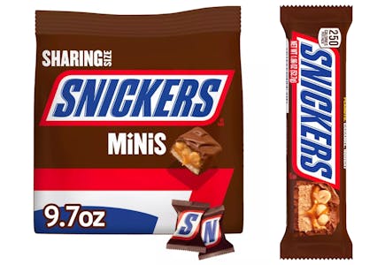 1 Snickers Minis and 1 Full-Size Candy Bar