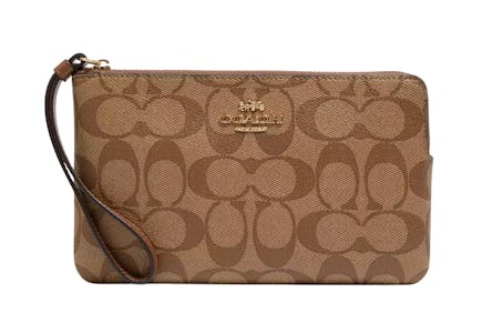 Coach Corner Leather Zip Wristlet