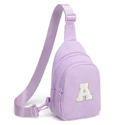 Corduroy Initial Crossbody Bag