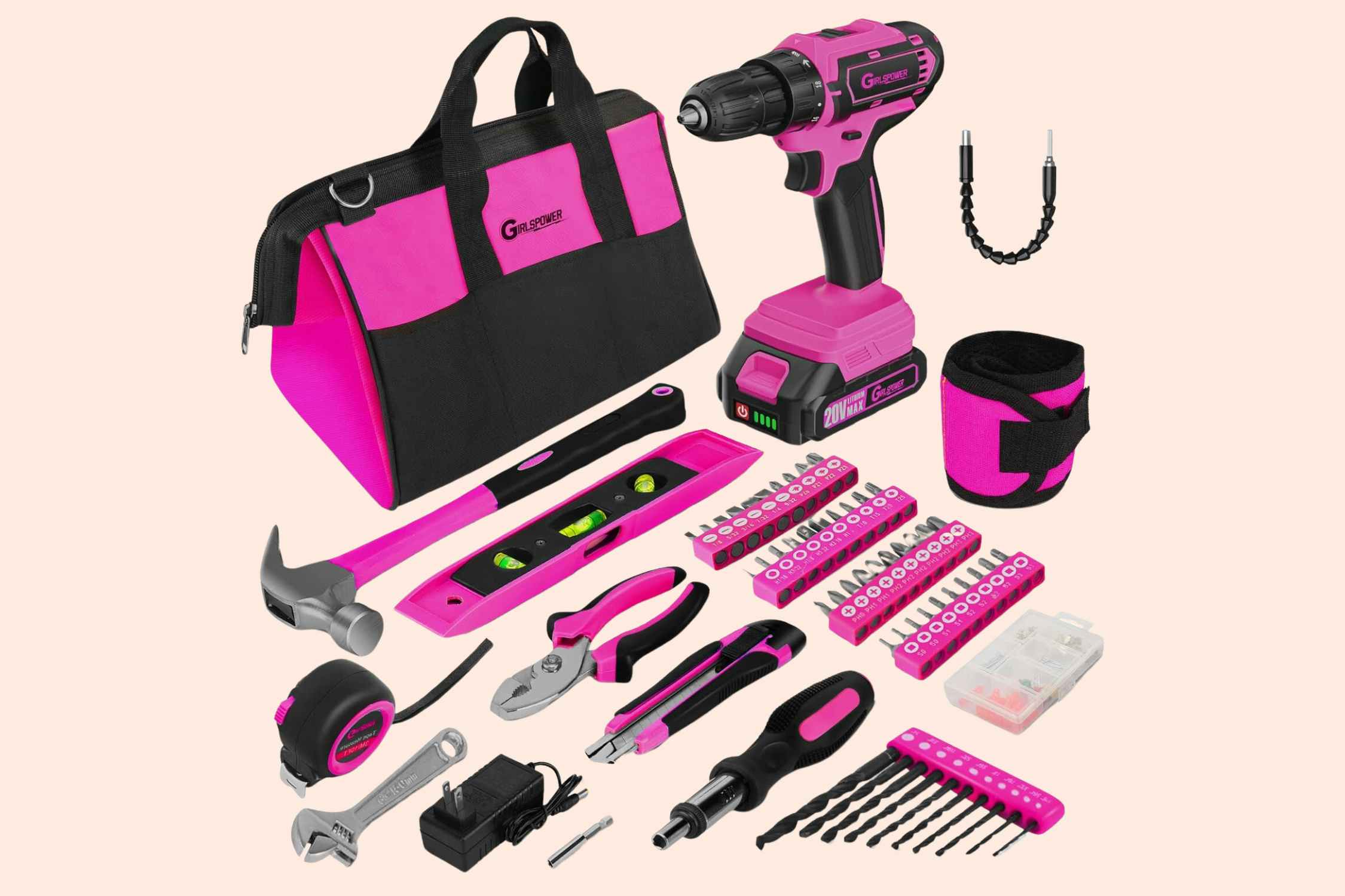Pink Household 137-Piece Tool Kit, Priced at $15.29 on Amazon