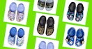 disney crocs in a collage